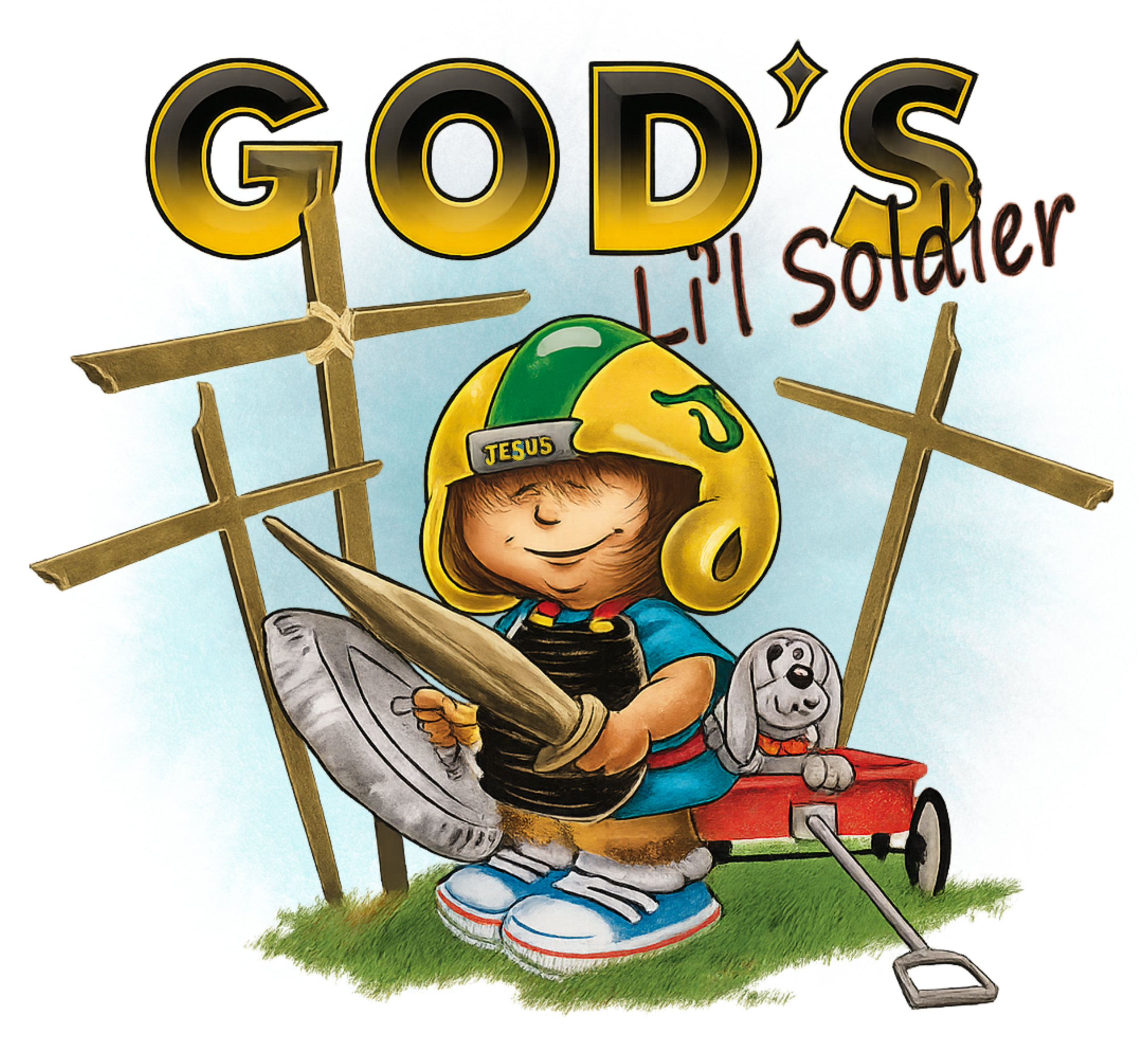“God’s Li’l Soldier” – Christian-Themed Kids Art (Downloadable PNG, 300 DPI, Unlimited Downloads)