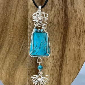 Dreamcatcher style Turquoise Statement Pendant