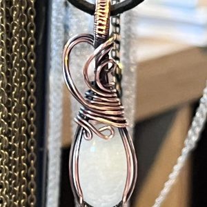 Oxidized Copper White Agate Pendant