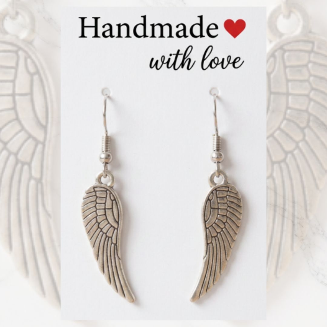 Silver Angel Wing Earrings (Multiple Styles) - Image 10