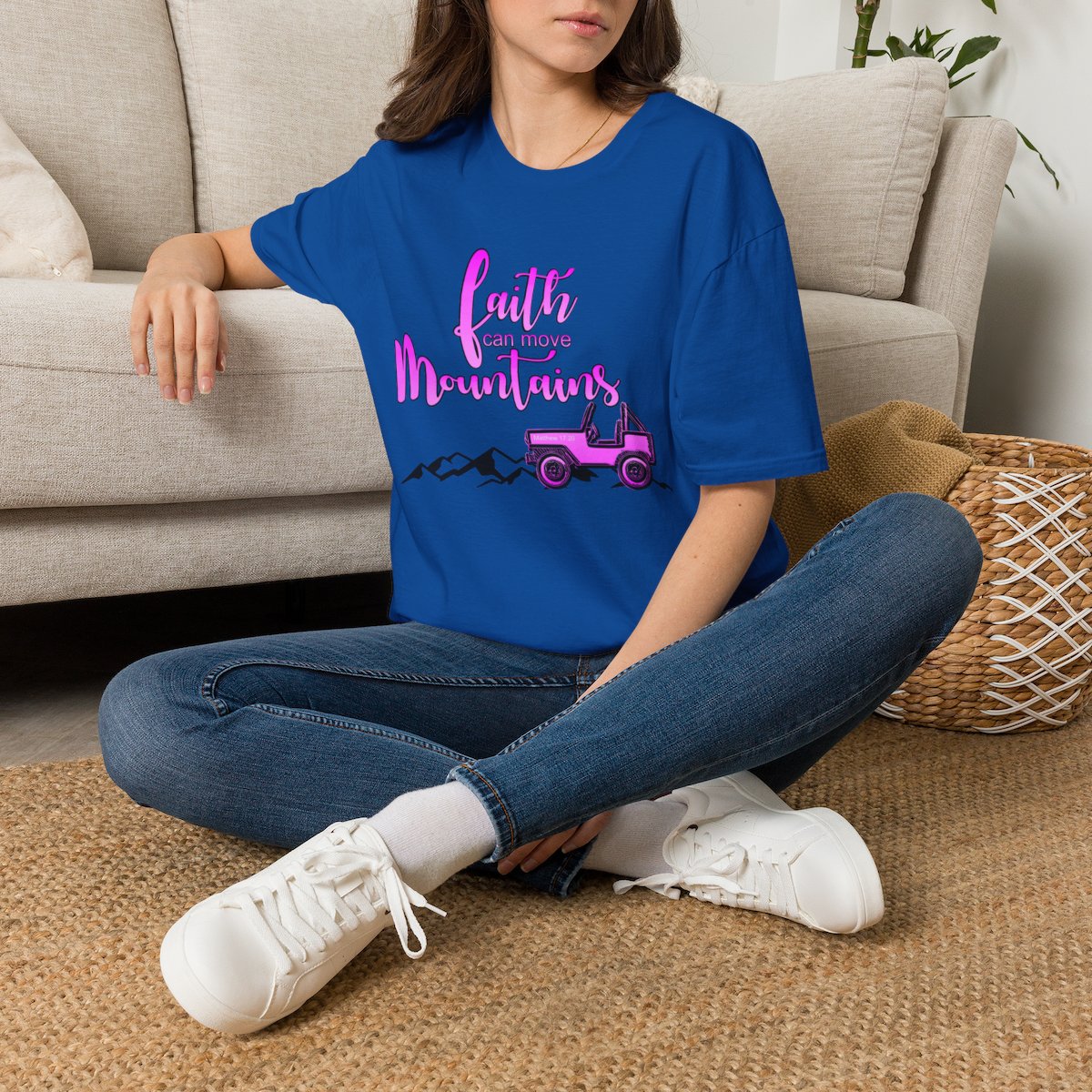Faith Can Move Mountains T-Shirt | Faith Truck Mountain Graphic - Image 15