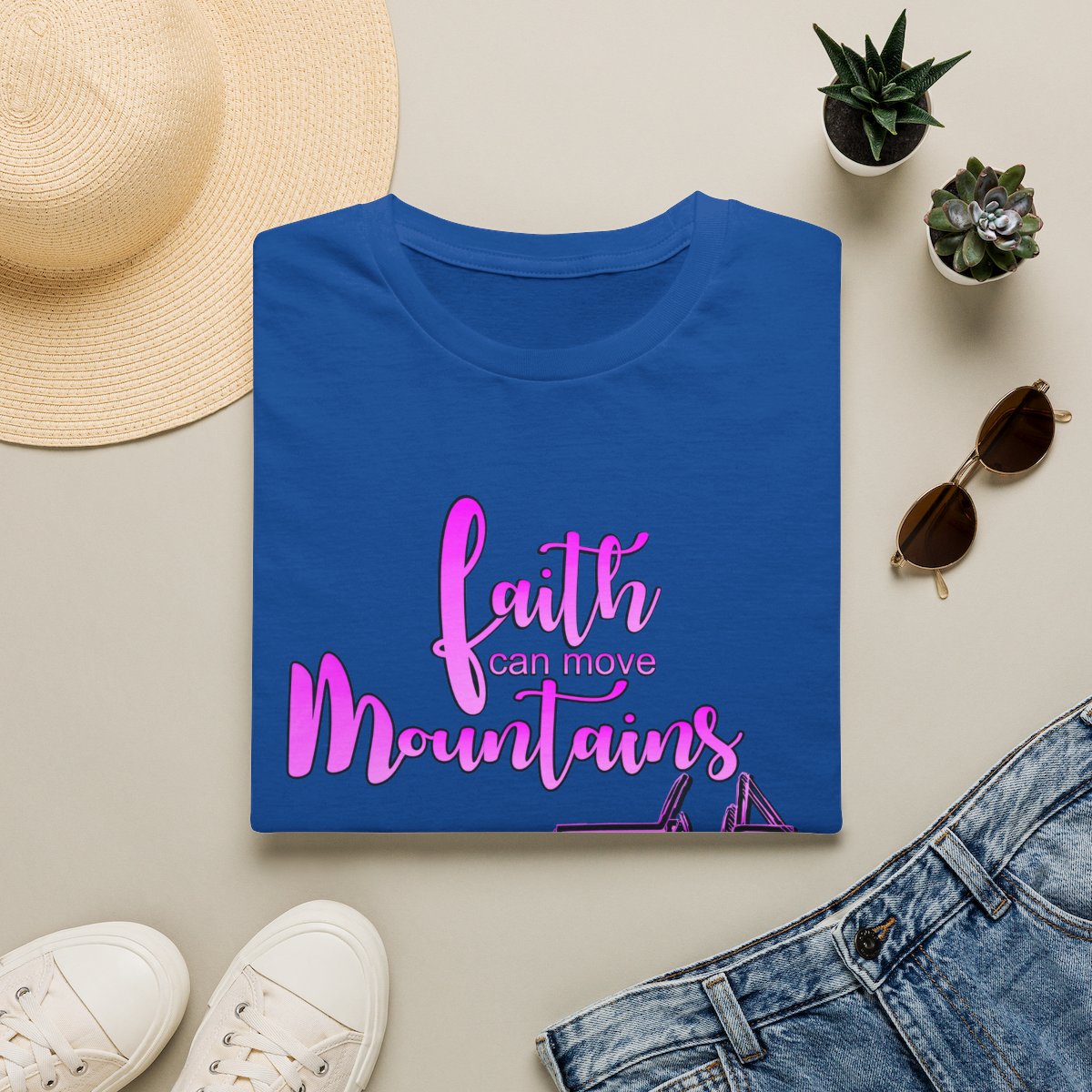 Faith Can Move Mountains T-Shirt | Faith Truck Mountain Graphic - Image 16