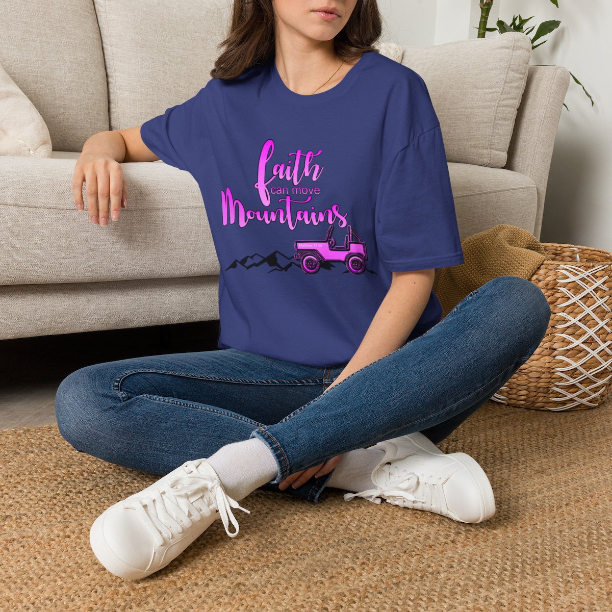 Faith Can Move Mountains T-Shirt | Faith Truck Mountain Graphic - Image 17