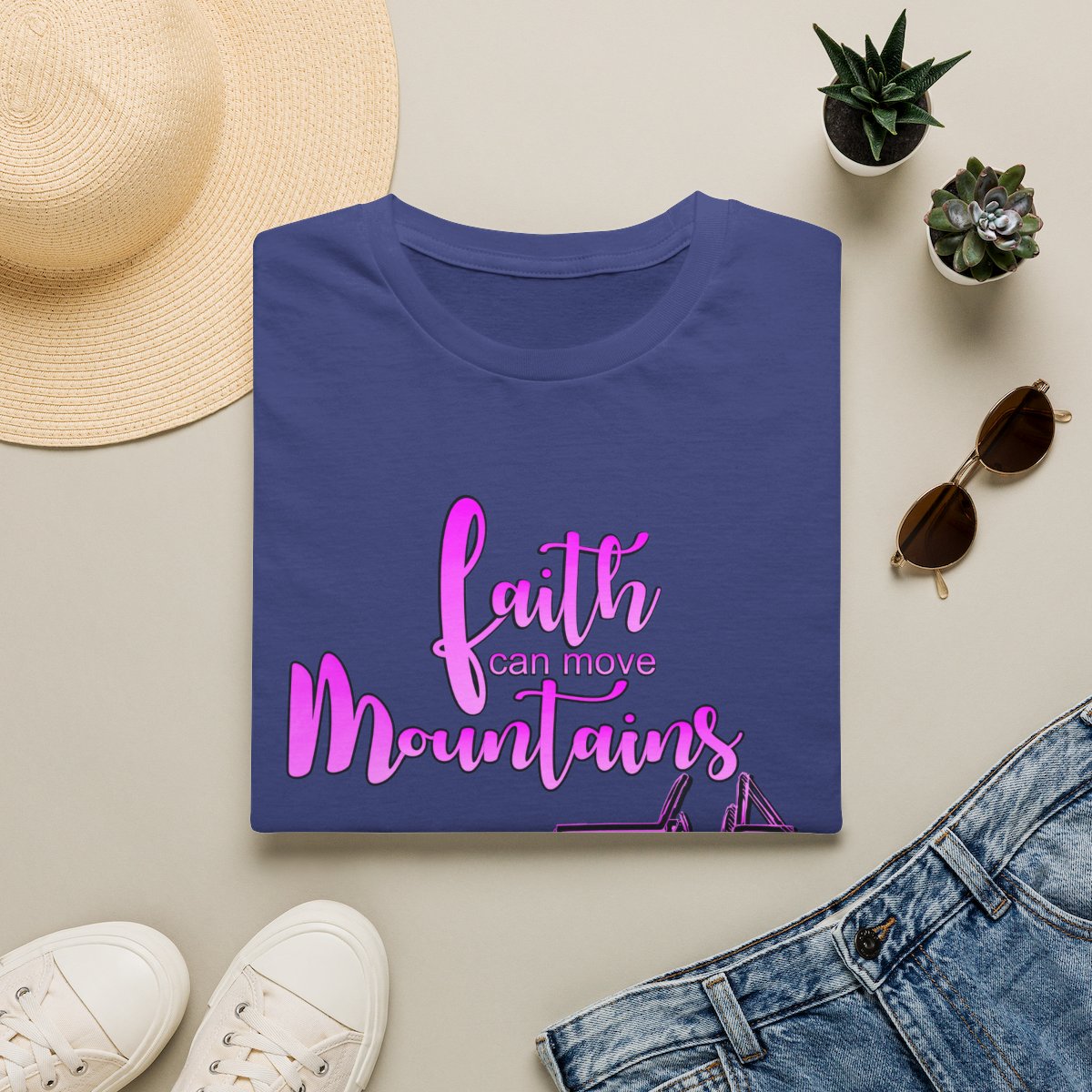 Faith Can Move Mountains T-Shirt | Faith Truck Mountain Graphic - Image 18