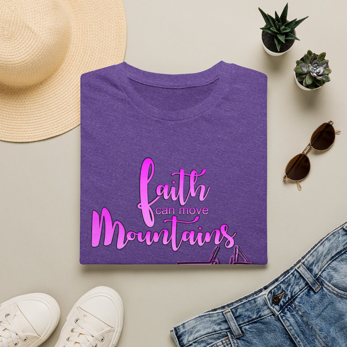 Faith Can Move Mountains T-Shirt | Faith Truck Mountain Graphic - Image 20