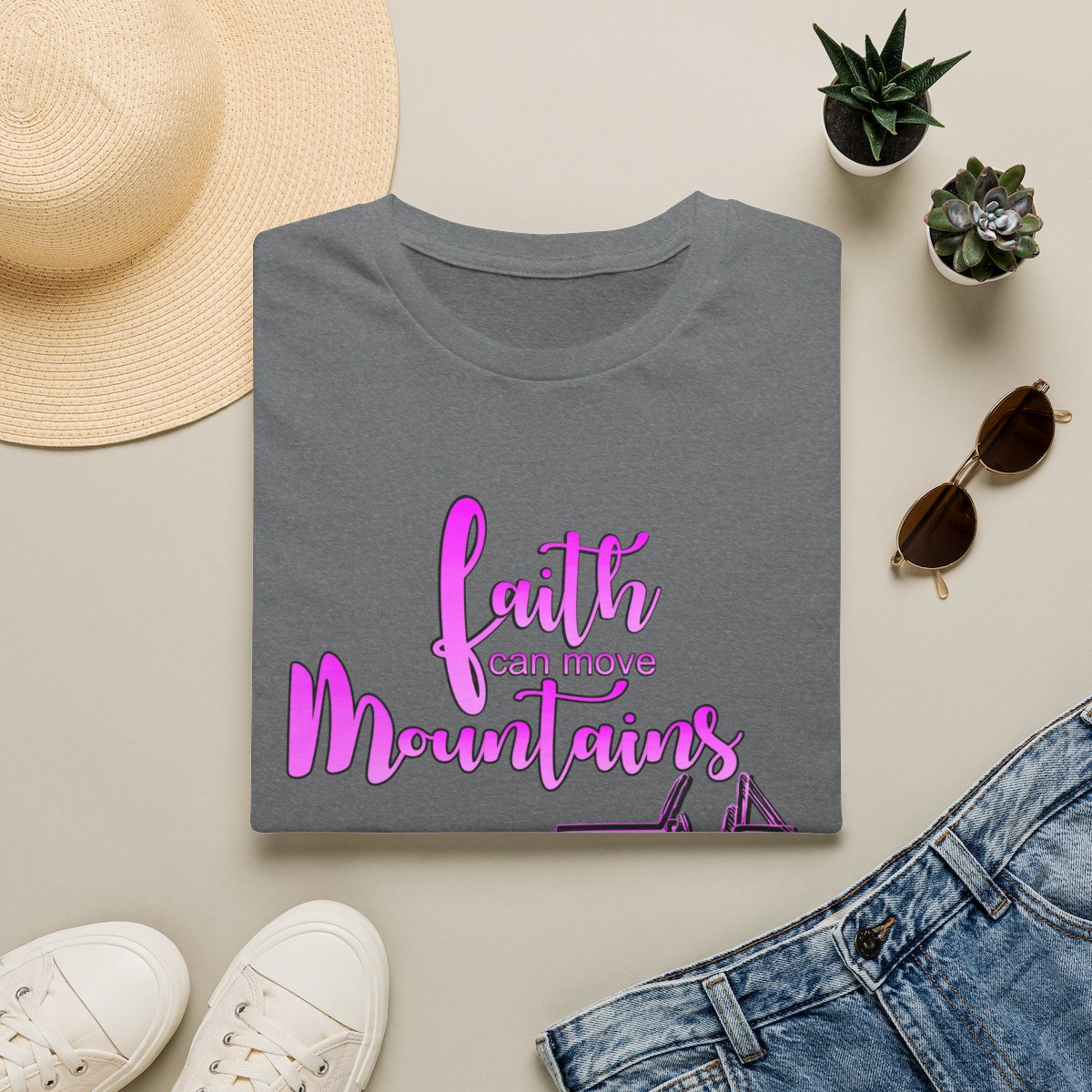 Faith Can Move Mountains T-Shirt | Faith Truck Mountain Graphic - Image 6