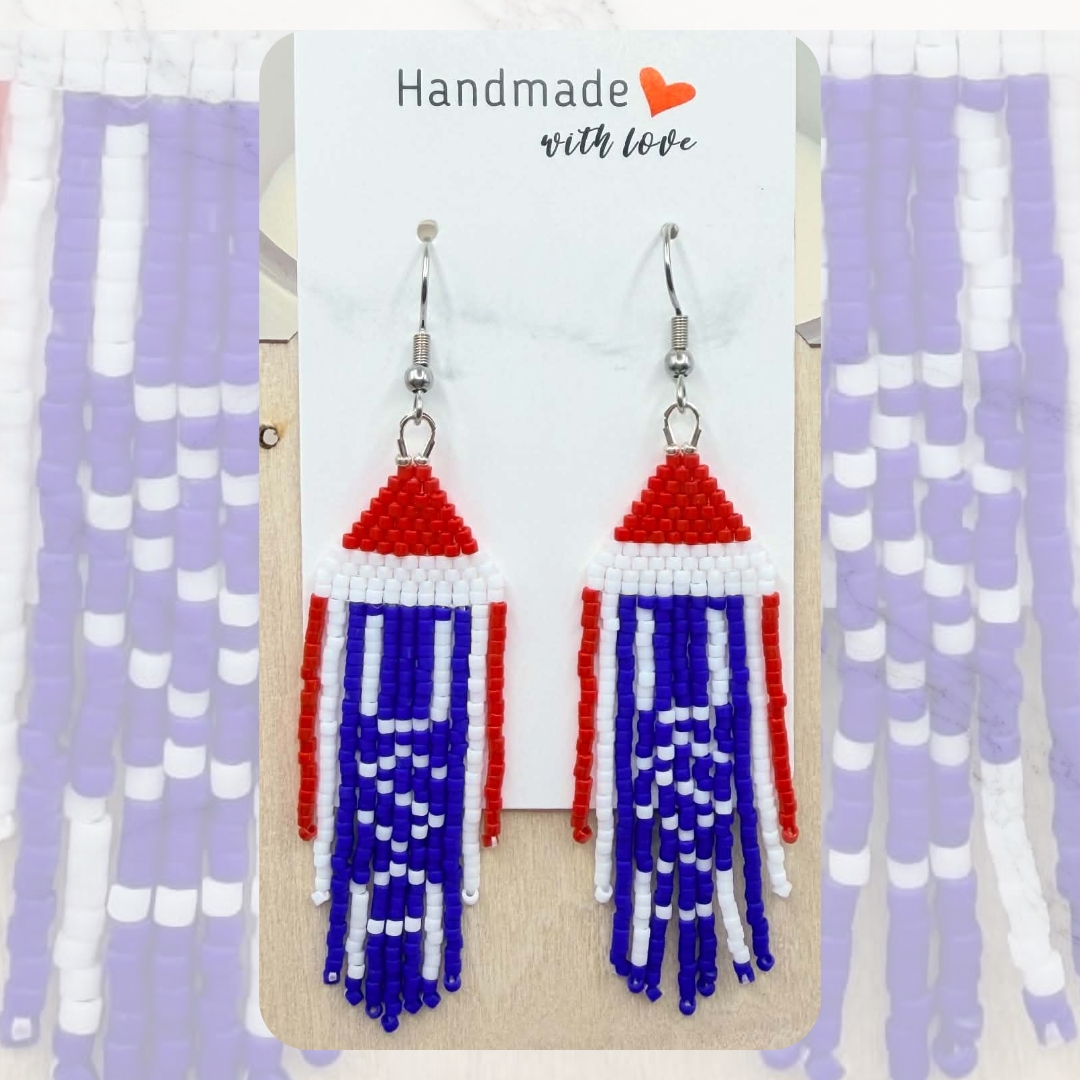 Red‑White‑Blue Fringe Earrings Collection — Sold Separately - Image 5