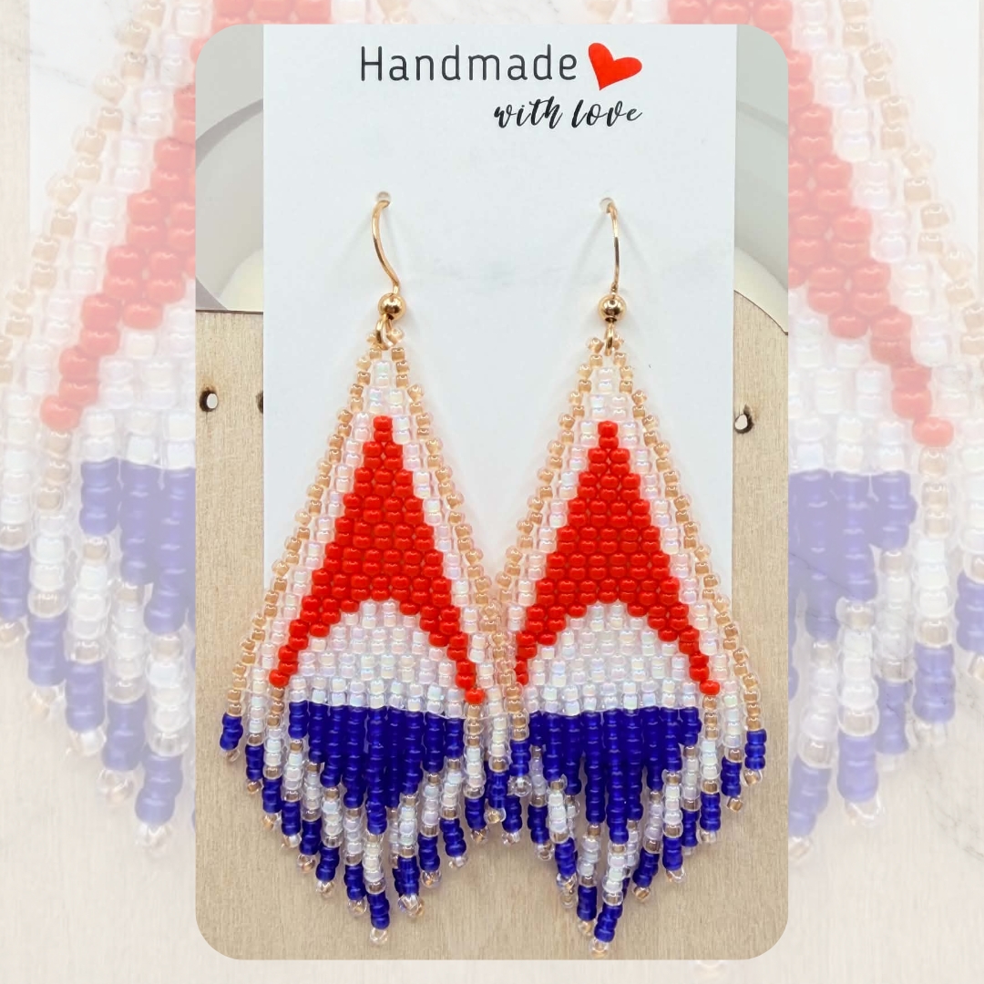 Red‑White‑Blue Fringe Earrings Collection — Sold Separately - Image 6