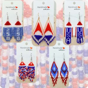 Red‑White‑Blue Fringe Earrings Collection — Sold Separately