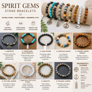 Gemstone Bracelets Handmade by Spirit Gems  made to order. We can make any beaded bracelet using your favorite gemstones.