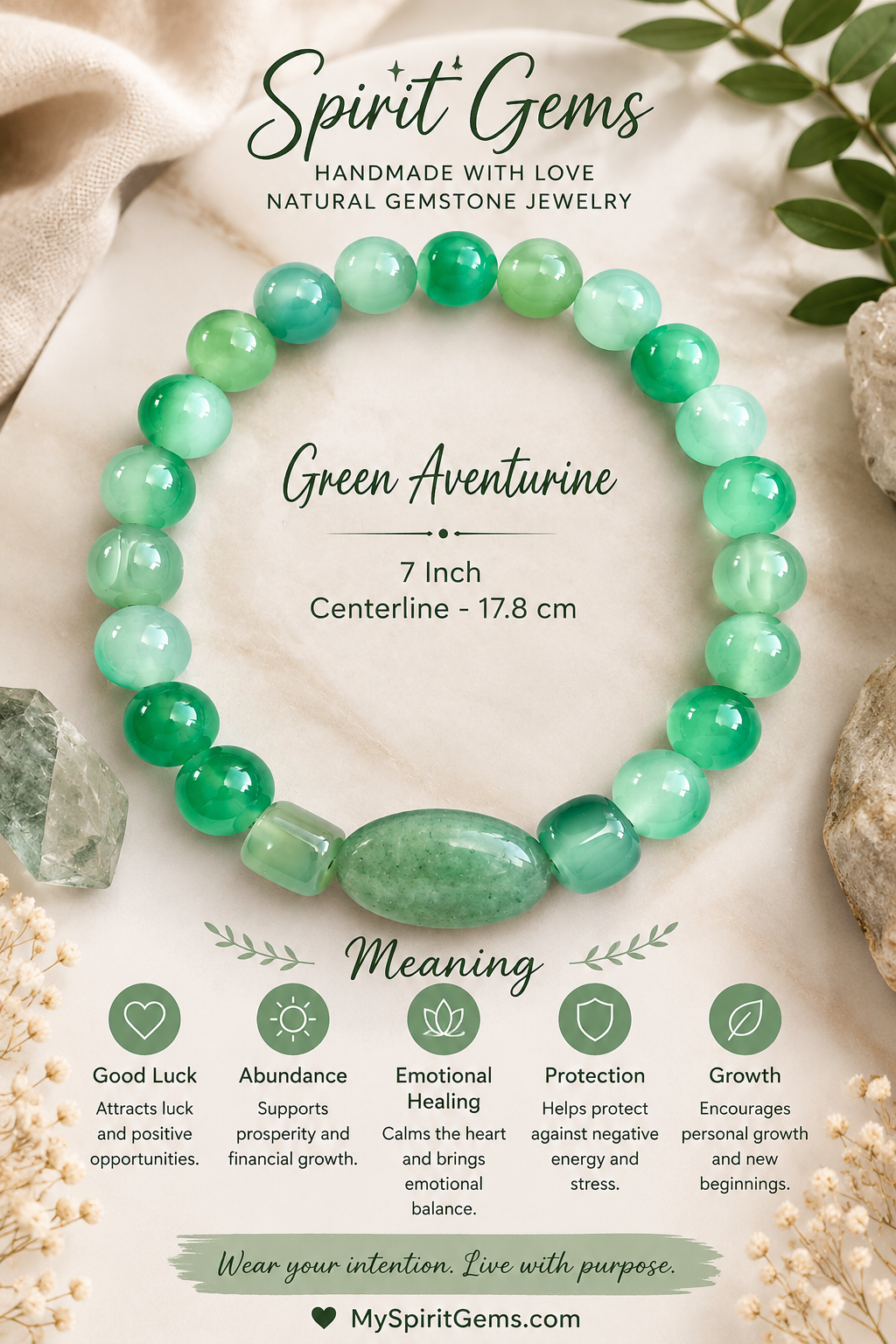 Handmade Gemstone Aventurine Bracelet